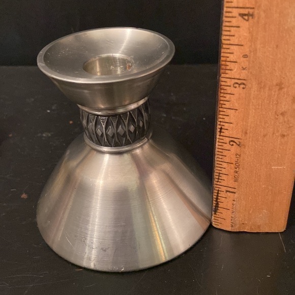 Vintage MASTAD NORWAY PEWTER CANDLE HOLDERS Mid Century Modern 101 - Picture 4 of 4